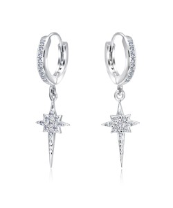 Sparkly with CZ Silver Huggies Earring HO-1636